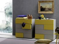 Georgia 6-drawer chest of drawers in two colours: Jute and Mustard yellow