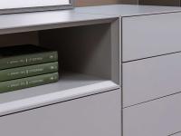 Open unit with 45° cut corners, also available with contrasting finish