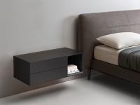 California bedside table with 2 drawers and wall-mounted open compartment