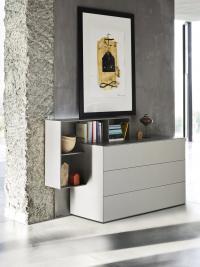 3-drawer dresser with optional open unit in a contrasting finish