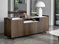 Modern sideboard with glass top Columbus Glass with top in elegant ceramic-glass