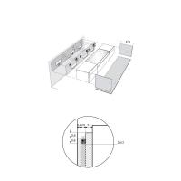 Technical scheme of the position of the wall-mounted version of the sideboard as well as the LED positioning