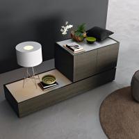 Raiki modern sideboard with doors and drawers, asymmetric model