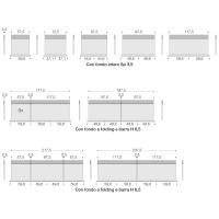 Specific measurements of the modern bridge wardrobe for Pacific layouts with hinged doors