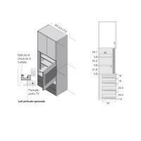 Pacific wardrobe with TV panel - specific measurements for compartment and lower drawers 