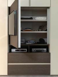 Swivelling and adjustable TV panel for wardrobes from the Pacific collection