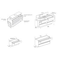 Philadelphia bedside tables, dressers and weekly chests, technical drawings