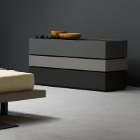 Raiki Plus modular chests of drawers in iron, slat grey and charcoal matt lacquer