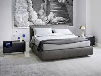Houston upholstered bed with the h.33 cm bed frame and without a headboard frame