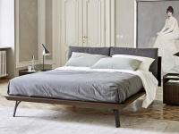 Florida wooden bed with headboard cushions, also available in matt lacquer