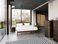 Illinois modern wooden bed with high feet 
