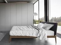 Illinois modern double bed with upholstered headboard