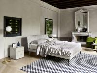 Illinois double bed with rope matt lacquered bed-frame and headboard covered in clay vintage leather
