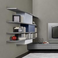 Equipped wall with shaped sideboards Way available in different finishes