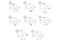 Cube shelf - models and measurements - width 60 cm and 75 cm
