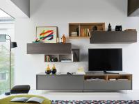 Ohio two-tone TV stand with open compartments