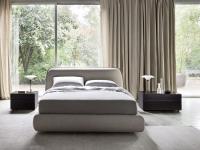 The Iowa bed in the fully-upholstered version - soft and sinuous features