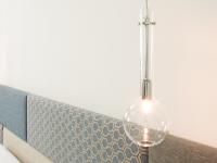 Bulle light in chromed metal and clear glass