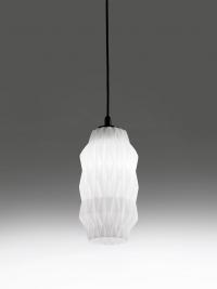 Japan Art Nouveau blown glass pendant lamp with white frosted glass shade