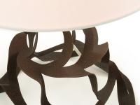 Detail of the white fabric lampshade 