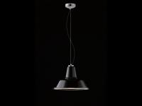 Lagoon lamp with black glass lampshade and chromed structure