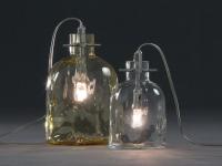 Boukali bottle shaped glass lamps - light on