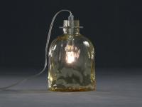 Boukali bottle shaped glass lamp in Amber finish