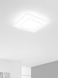 Lampada da soffitto Jolly con diffusore in polimetilmetacrilato bianco