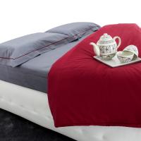 BonneNuit grey and red duvet cover set 