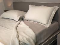 No-iron linen bed sheet /  two-tone pattern 