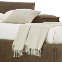 Cashmere throw with fringes