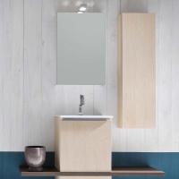 Simply bathroom mirror with storage compartment - cm 50 with Quadrus lamp