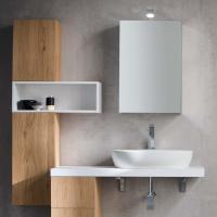 Simply bathroom mirror with storage compartment - cm 50 with Intel lamp