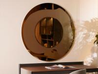 Specchio rotondo da 120 cm Rising nella finitura bronzata