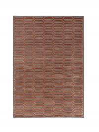 Granada rectangular carpet with brick-red embossed diamond pattern on a Grey background