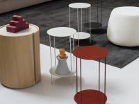 Banks round metal end table in matt lacqured Amphora