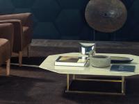 Alex by Borzalino brass and marble coffee table by Borzalino