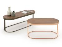 Cora coffee table in the Canaletto walnut top version