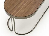 Cora coffee table in the elegant combination of Canaletto walnut and black chrome metal