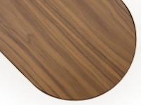 Detail of the top in Canaletto walnut, one of the finishes available for Cora coffee table tops