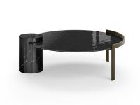 Piece round glass and marble coffee table in eye-catching design