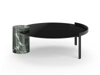 Piece round glass and marble coffee table for elegant living rooms