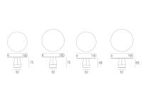 Hamide 140 cm design round table - Models and Measurements
