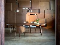 Leander dining table in canaletto walnut with top matching the legs
