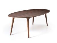 Leander dining table with canaletto walnut top and 4 matching legs
