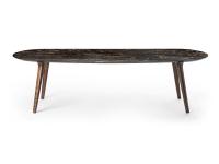 Shaped rectangular dining table Leander in Portoro marble