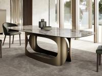 Modern table with a crystal top Odyssey, ideal for high-profile living spaces
