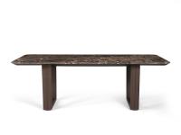 B130 rectangular marble table with leather base by Borzalino