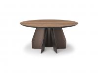 Senator table with wooden top with Ø180 cm diameter