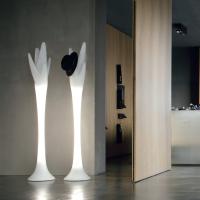 Spiga eco-friendly coat stand - model in opal white polyethylene with internal light